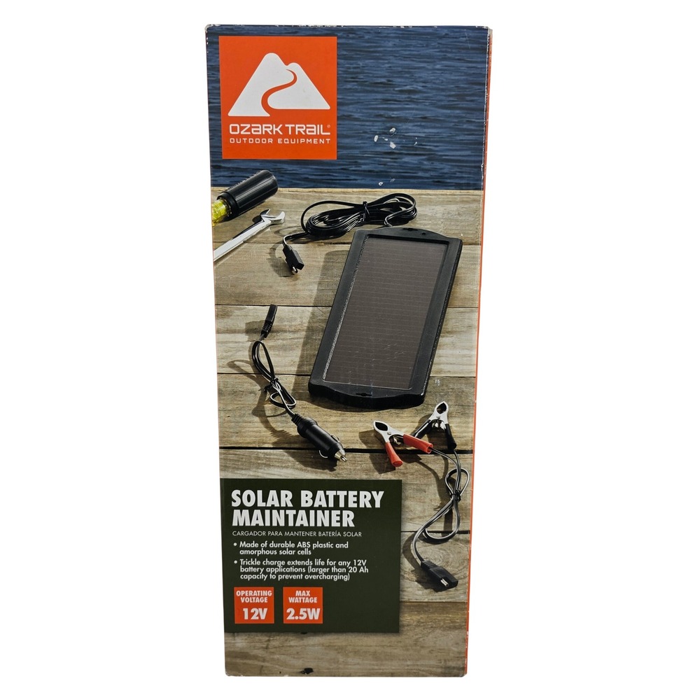 Ozark Trail Solar Battery Maintainer 12V 2.5W BT6318 NIB Sustainable Energy Car